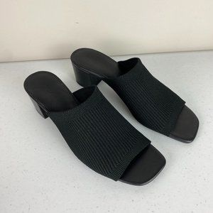 Everlane Black Knit Heeled Mules